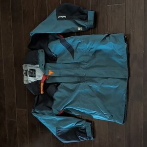 Vintage Mens Helly Hansen Equipe Black Green Orange Ski Parka Jacket Large